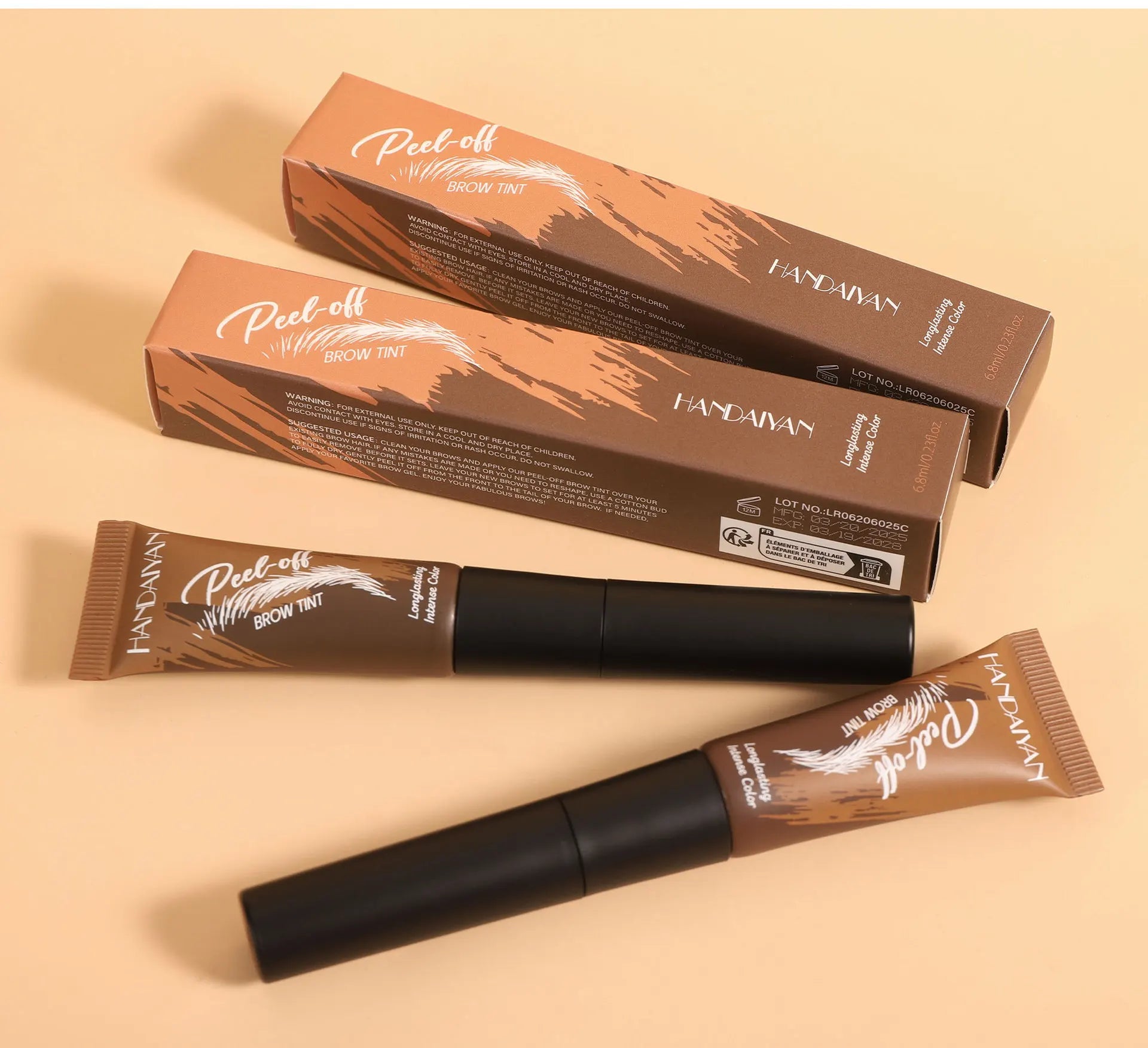 Eyebrow Tattoo Tint Semi Permanent Brow Tint Long-lasting Waterproof Natural Brown Liquid Eye Enhancers Brow Tattoo with Brush