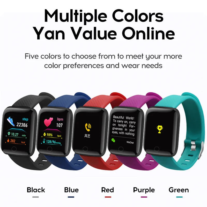 116plus Smart Watch Hombres y Mujeres Pantalla Táctil Completa Reloj Deportivo de Fitness Hombre IP67 Impermeable Bluetooth para Ios Android Smartwatch