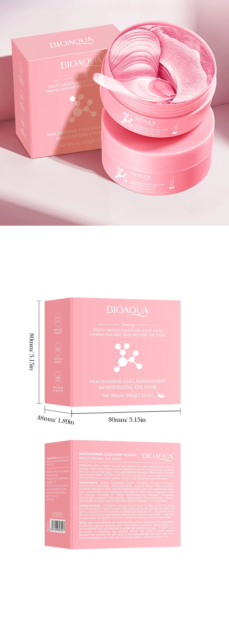 Niacinamide Collagen Eye Mask Patches - 80 Pieces