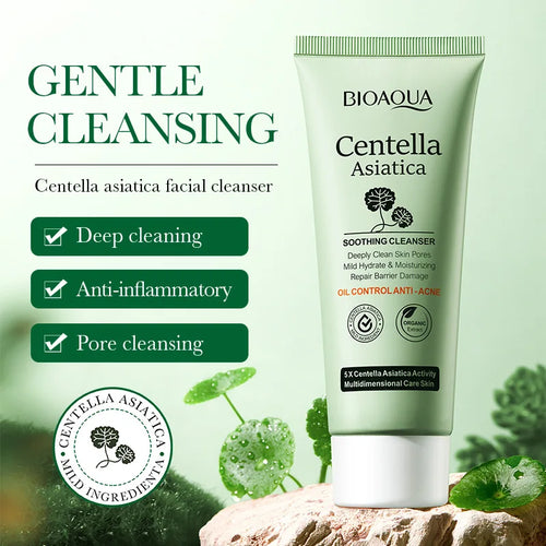 Bioaqua Centella Asiatica Facial Cleanser for Oily Skin Moisturizing Oil Control Foaming Face Wash