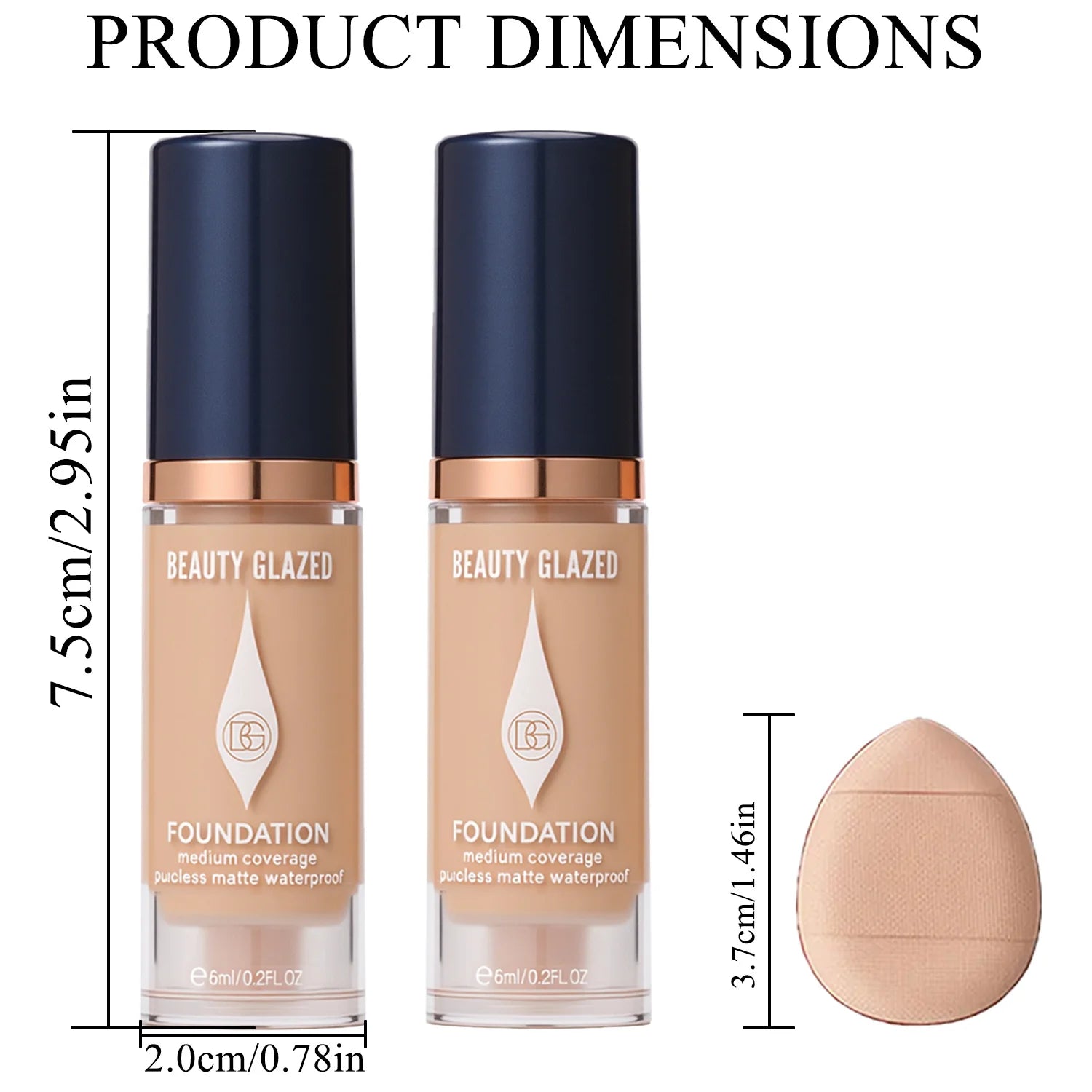 Matte Foundation Set With 2 Foundations Full Coverage 5 Shades For All Skin Types Long Lasting Waterproof Mini Size
