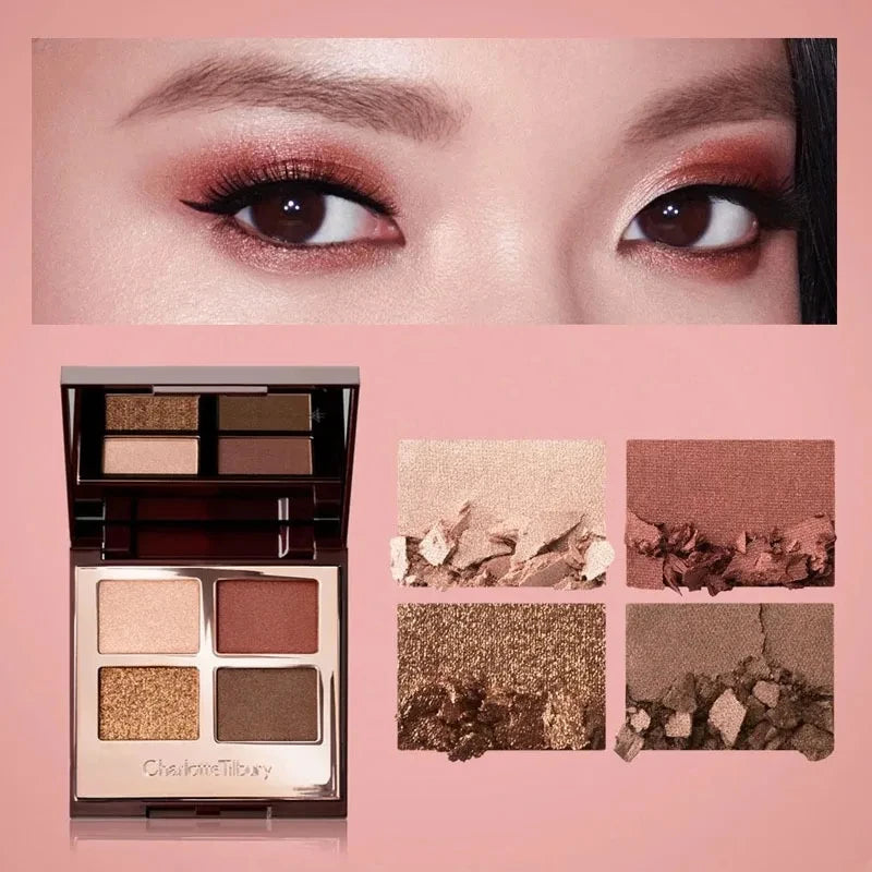Charlotte Tilbury 4Pan Velvet&9Pan Silk Shimmer Eyeshadow&Cream Blush Dewy Long Lasting Buildable Blendable Natural Glow Makeup