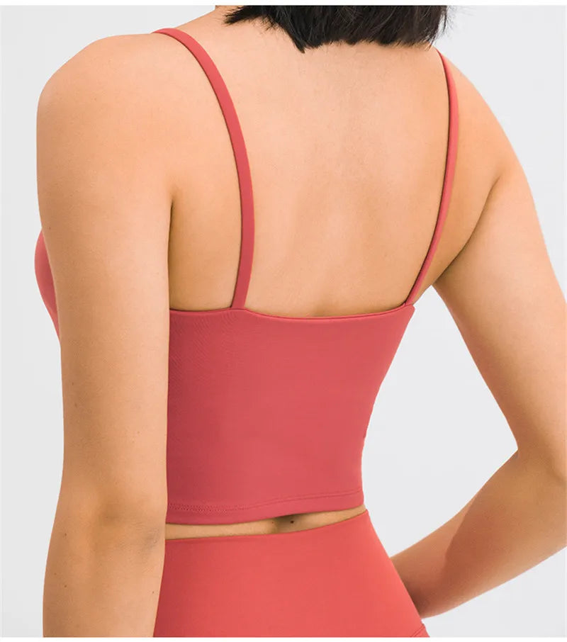 Solid Color Women Sports Bra Comprehensive Training Shockproof Halter Soft Sports Fitness Top Gym Yoga Chest Pad Comprehensive