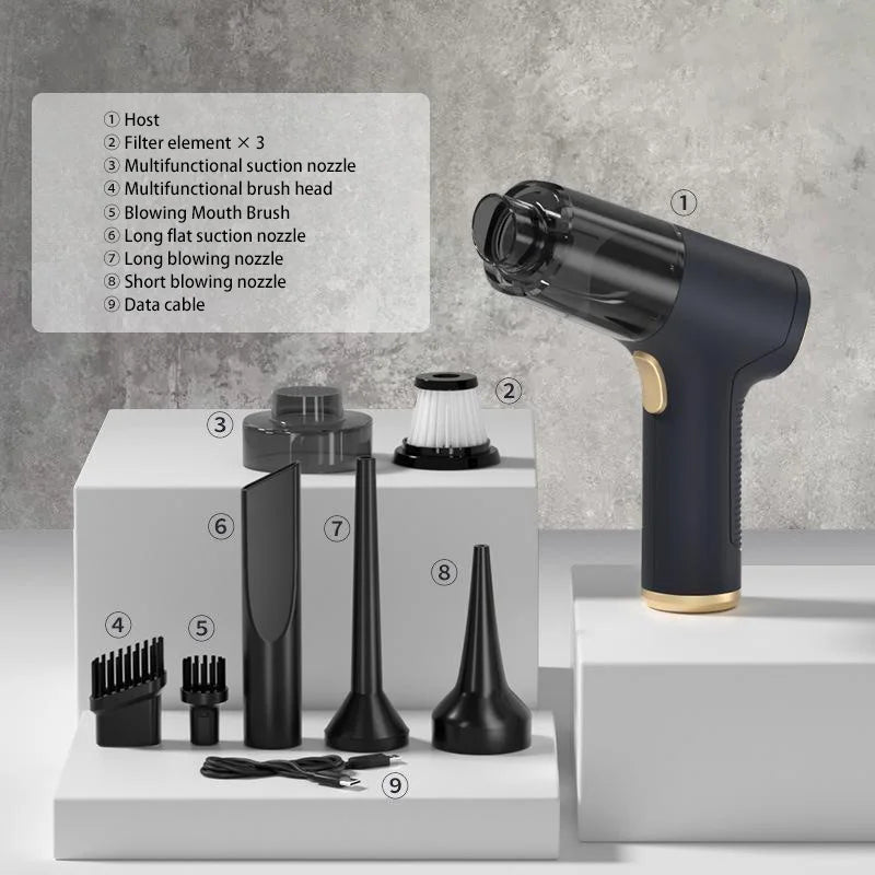 XMSJ Car Vacuum Cleaner Powerful 1290000Pa Suction Cordless Handheld Portable For Car And Home