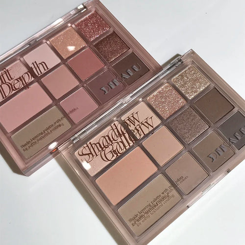 12-Color Eyeshadow Palette - Pink & Brown Matte and Glitter