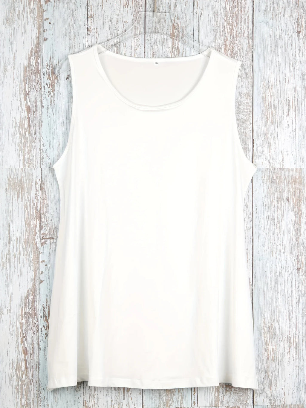Plus Size Simple Solid Tank Top Casual Crew Neck Sleeveless Tank Top For Summer Women's Plus Size Clothing