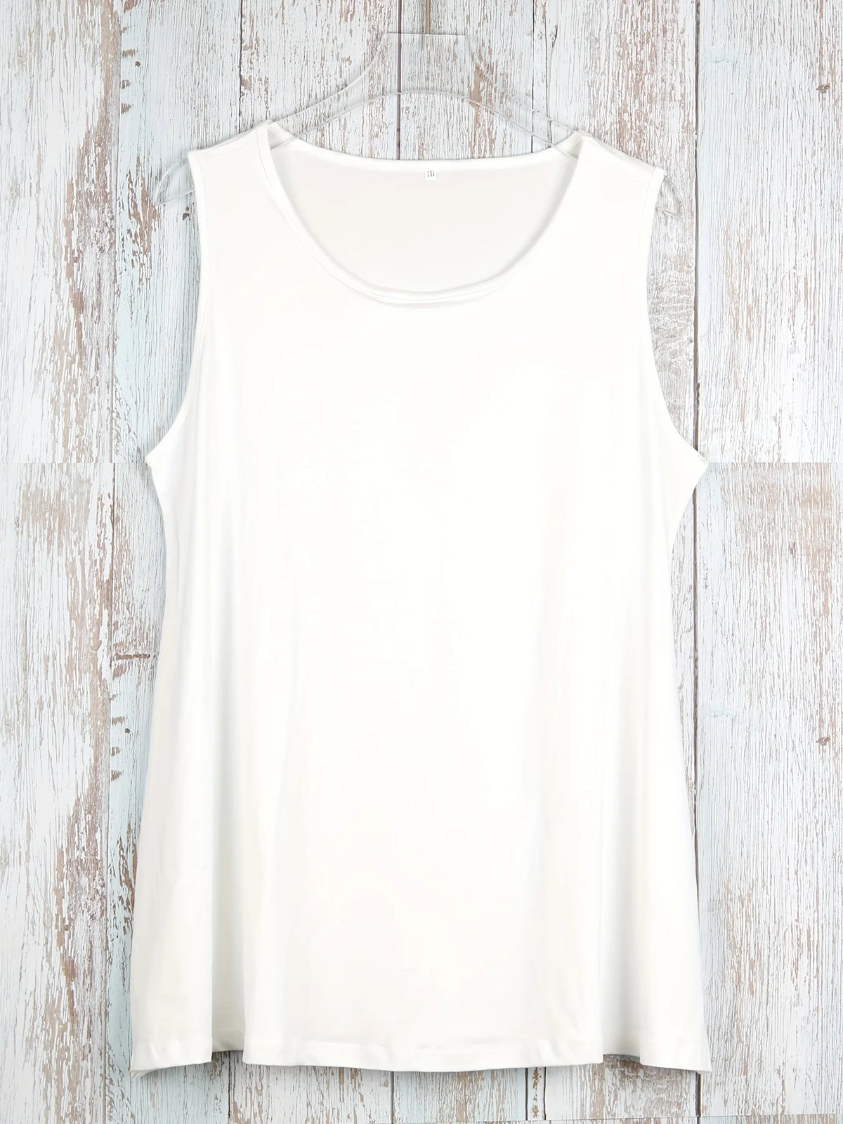Plus Size Simple Solid Tank Top Casual Crew Neck Sleeveless Tank Top For Summer Women's Plus Size Clothing