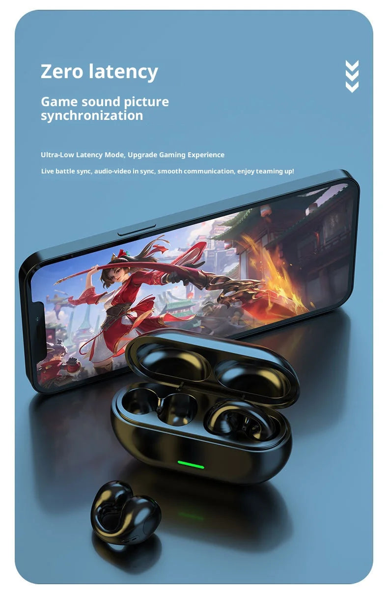 TWS Bluetooth Headset 5.3 Wireless Air Conduction Headphones Clip Ear Music Noise Canceling HD Call Sports For Xiaomi Earphone
