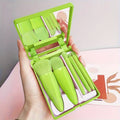Liplns 5-Piece Portable Makeup Brush Set with Mirror - Travel Kit