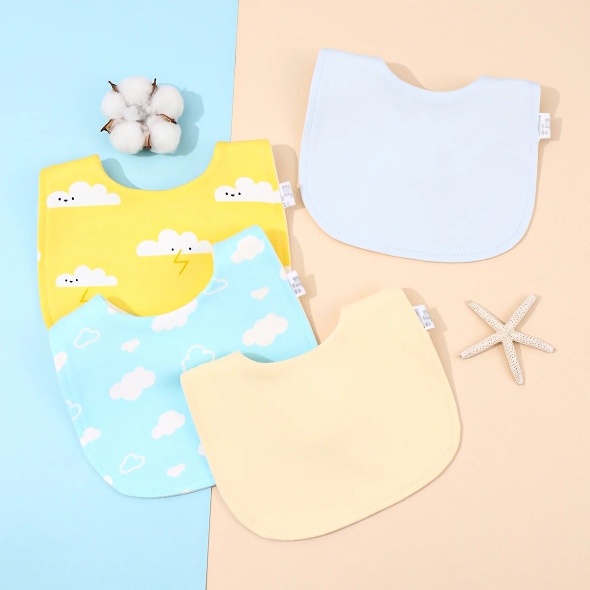 Cotton Soft Baby Adjustable Bandana Bibs Set Of 4 For Newborns And Toddlers Dribble Bibs