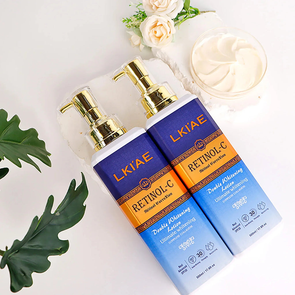 LKIAE Advanced Retinol Double Whitening Skin Care Set, Deeply Moisturizing, Clean Skin, Reduce Wrinkles, Stains, Dark Spots