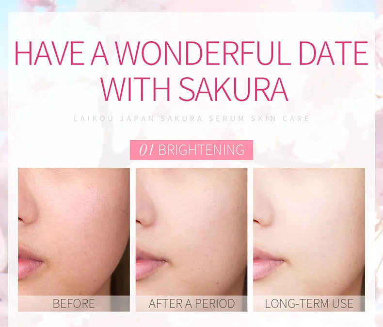 Laikou Rose or Sakura Essence Serum Deep Nourishing Repair Moisturizing Hydrating Anti Aging Facial Treatment Skin Care 100ml