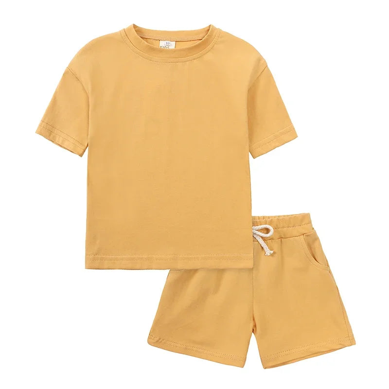 Kids Tales Unisex Toddler Summer Clothing Set - Cotton T-Shirt & Shorts