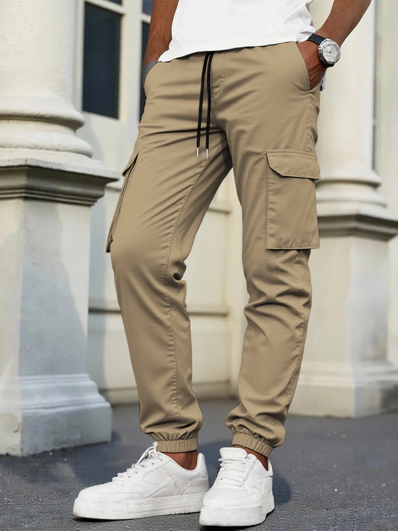 Men's High-Street Loose Straight Leg Workwear Trousers Sporty Casual Jacket Pants Streetwear Fashion Loose Fit Utility Pants