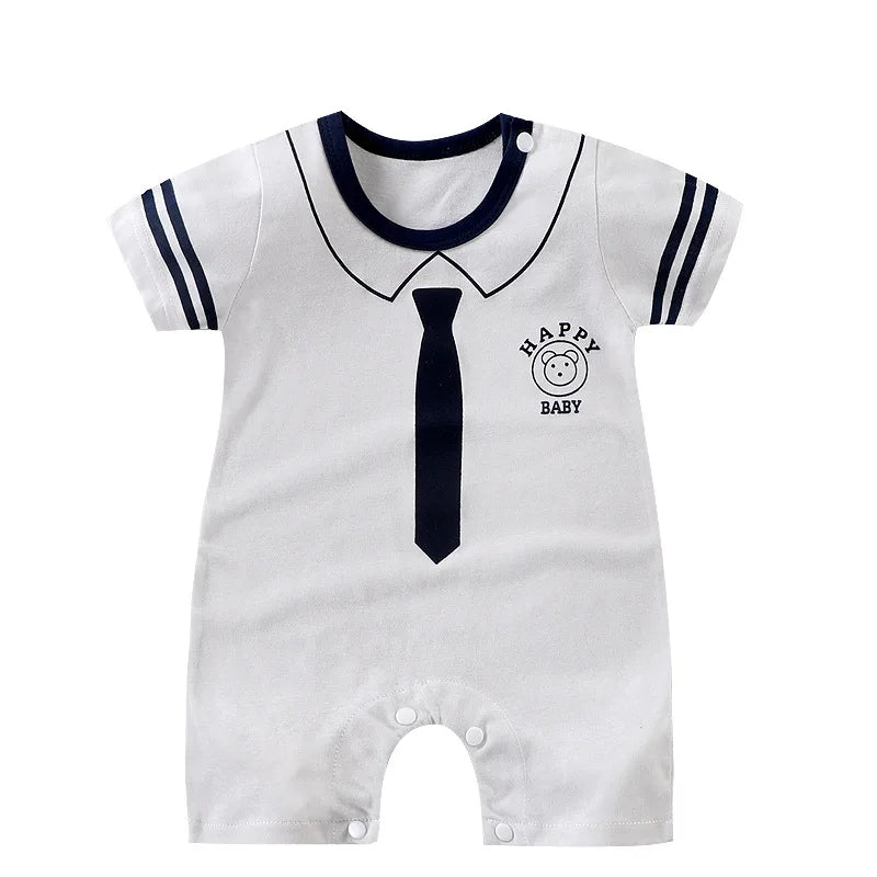 Baby Unisex Romper Jumpsuit - 100% Cotton Short-Sleeve Animal Print