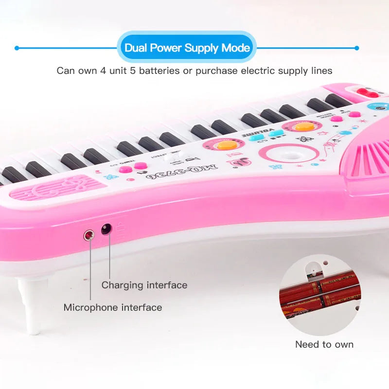 37 Keys Kids Electronic Piano Organ keyboard with Microphone Education Toys Musical Instrument Children Boy Girl Gifts