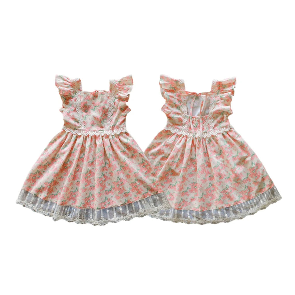 Korean Summer 2026 Girls' Dress Elegantly Floral Backless Children's Clothing Korean Style Kids' Fashion Available Now