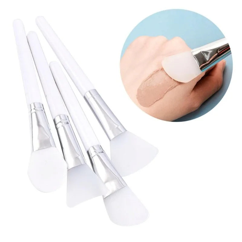 4Pcs/Set White Makeup Silicone Facial Mask Brush Professional Mud Cream Brushes Diy Skin Care Foundation Cosmetic Beauty Tool