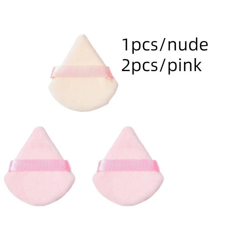 Velvet Cosmetic Powder Pufff Makeup Sponge Puff Dry Use Triangle Makeup Puff Women'S Soft Smooth Beauty Washable Face Makeup Tools