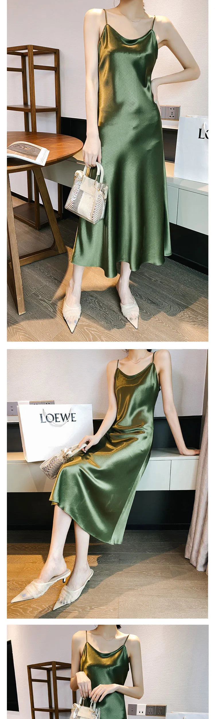 2026 fashion Sexy Satin Long Dress Summer Lady Acetate satin Party Dress High Waist Slim Female Retro Dress Red Pink robe femme