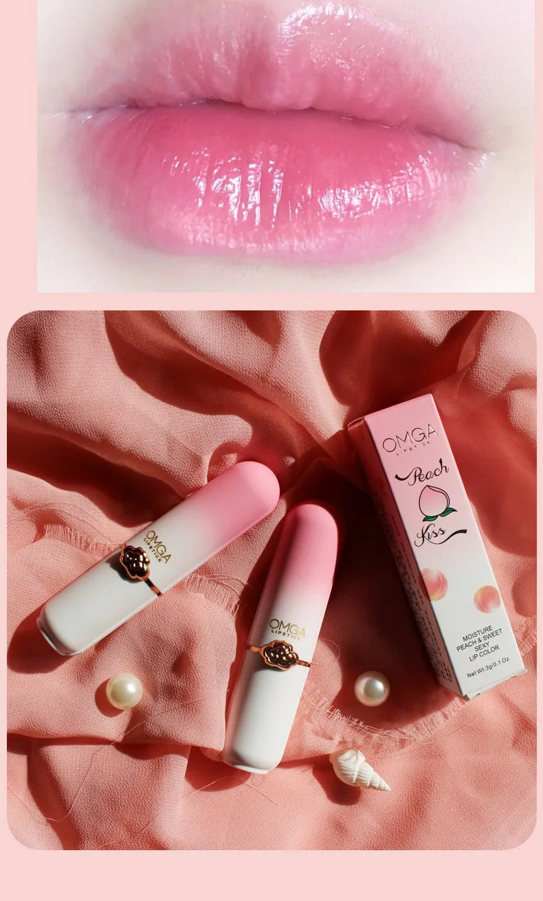Color Changing Lipstick Moisturizing Lip Balm Nourising Long Lasting Aloe Vera Peach Gloss Natural Beeswax Lip Care Cosmetics