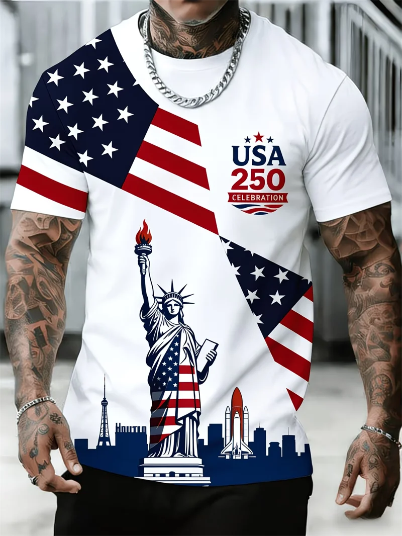 Custom USA Patriotic Inspired T-shirt Men Women God Bless The USA American Flag Print 4th Of July Streetwear Men Clothing
