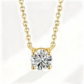 925 Sterling Silver 18K Gold-Plated Necklace Versatile Single Shiny Zircon Clavicle Chain Women'S'S Wedding Jewelry