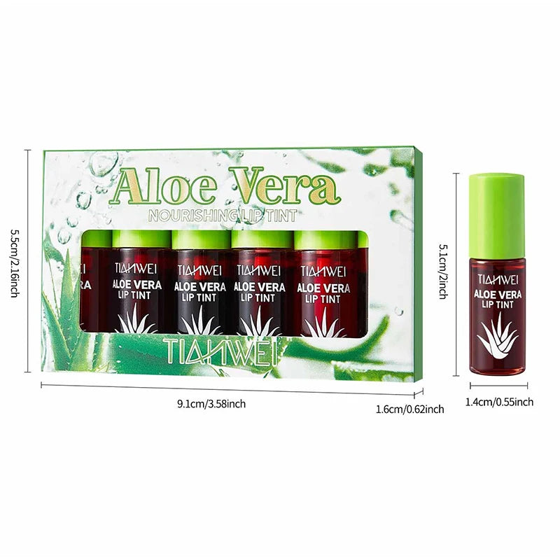 6-Piece Lip Gloss Oil Set,Aloe Vera Liquid Lipstick, Long-Lasting Moisturizing Smudge-Proof Lips Tint ,Non-Sticky Cosmetics