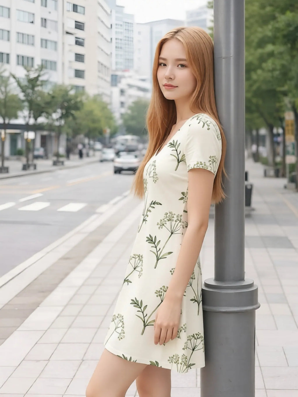 Womens V Neck Short Sleeve Floral A Line Mini Dress Casual Vacation Weekend Sundress Outfit Relaxed Easy Wear Fashion Charm Cute