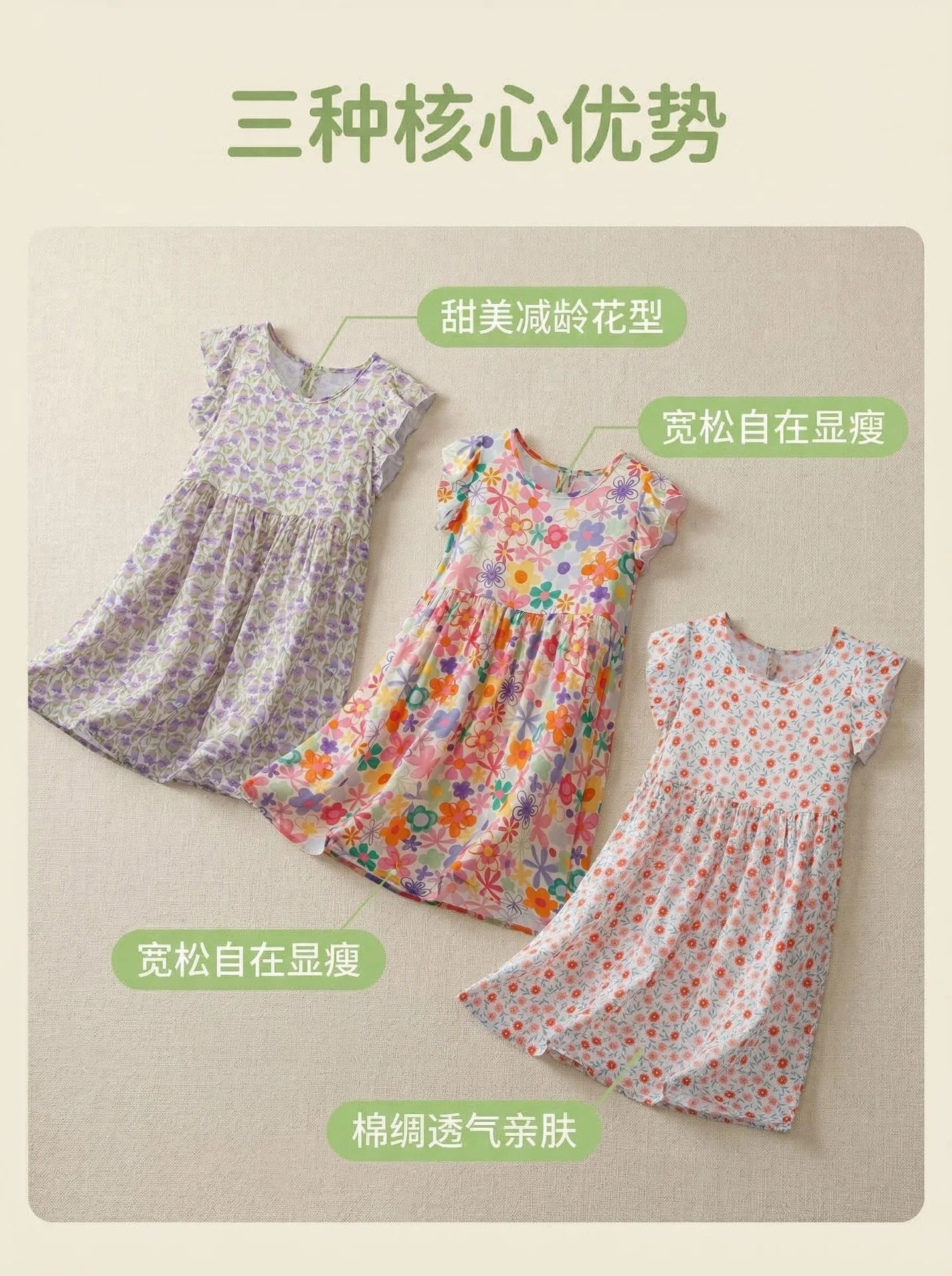 Girls Dresses Summer Children's Soft and Comfortable Floral Dresses Cool and Stylish Little Girls' Princess Dresses Baby Clothes