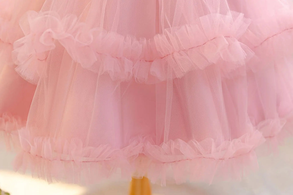 HETISO Baby Girls Princess Dress Summer Tulle Sleeveless Kids Wedding Birthday Party Performance Gown Costumes For Kids