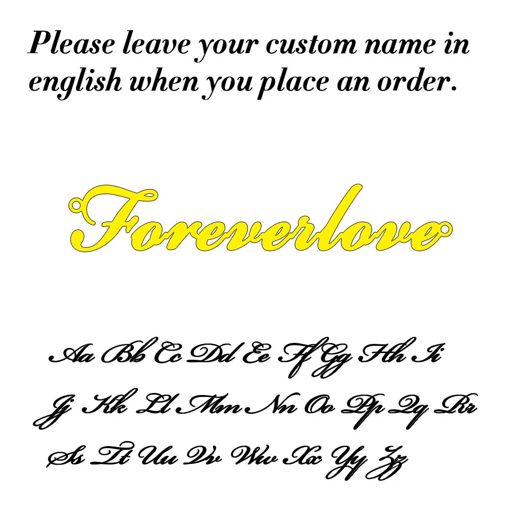 Collar con nombre personalizado para mujer, colgante de letras cursivas personalizadas, joyería de acero inoxidable, regalo para ella