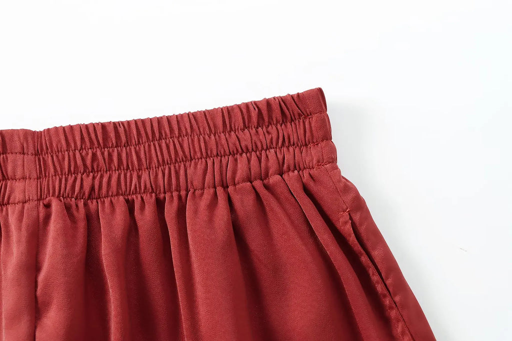 KONDALA Women's Wide Leg Pants - Casual Elastic Waist Trousers Pink