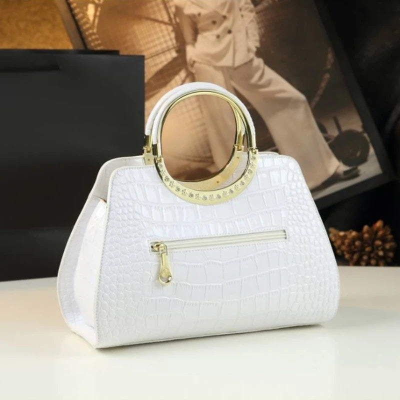 Fashion Popular Women's Bag High Quality Crocodile Pattern Shoulder Bag Trend Brand Genuine Leather Crossbody Bag Luxury Handbag