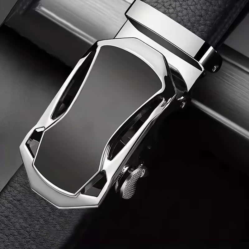 Men's Famous Brand Belt High Quality Leather Luxury Belt Metal Automatic Buckle Belt Business Leisure Trend Belt，For Ideal Gifts