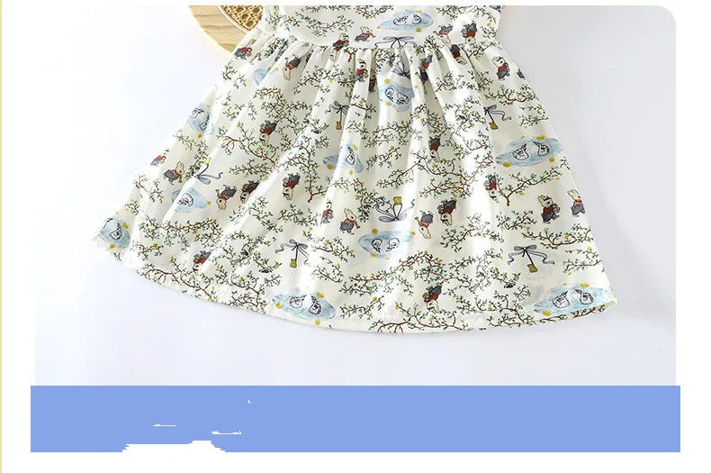 Girls Dress Summer Floral Pattern Children's Sundress Cute Thin Baby Casual Clothes