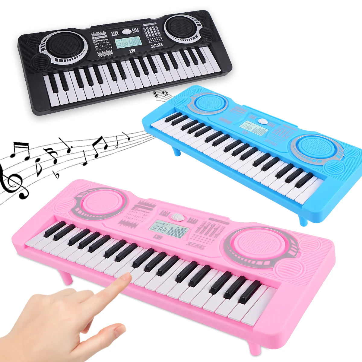 Electronic 37 Keys Piano Toys for Kids, Portable Keyboard Musical Instrument Kid Education Toy Gifts Not Include Battery