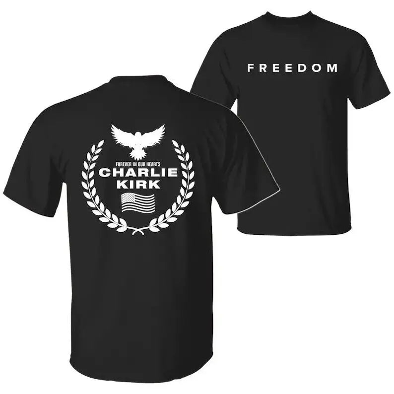Charlie Kirk Merch  Tee T-shirt Merch Men Short Sleeve Tee Unisex Tops Clothes Causal Female Y2K Tops