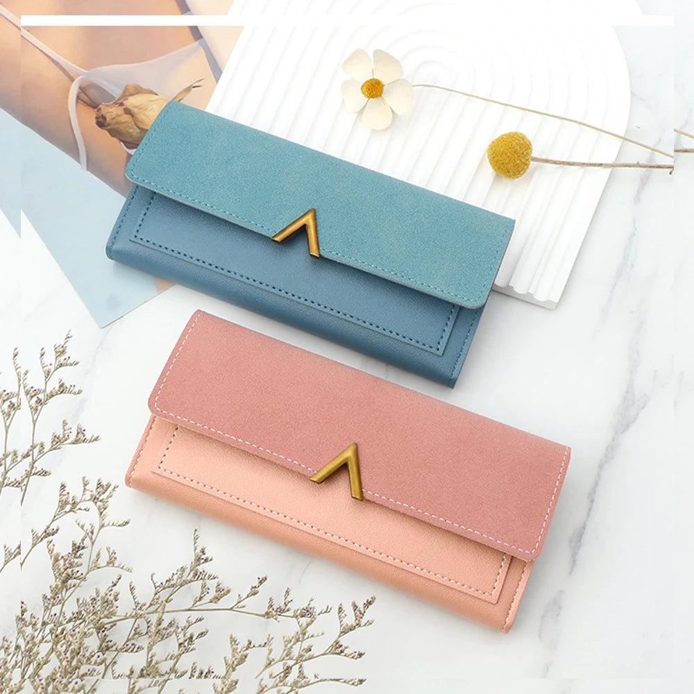 CNGRANDBAG Women's Personalized PU Leather Tri-Fold Wallet