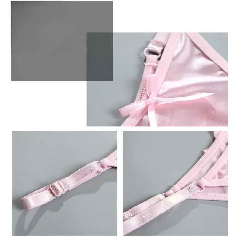 Sexy Satin Adjustable Girls G-Strings Pants Comfort Low Rise Bow Briefs Underwear Seamless Thong for Women Женские Трусы
