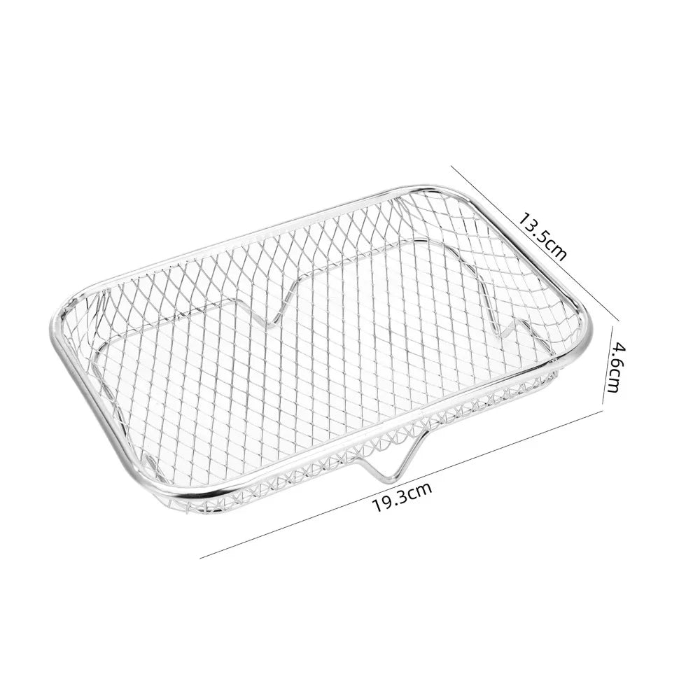 Nueva rejilla apilable duradera para freidora de aire, cesta de parrilla de acero inoxidable antiadherente, utensilios de cocina