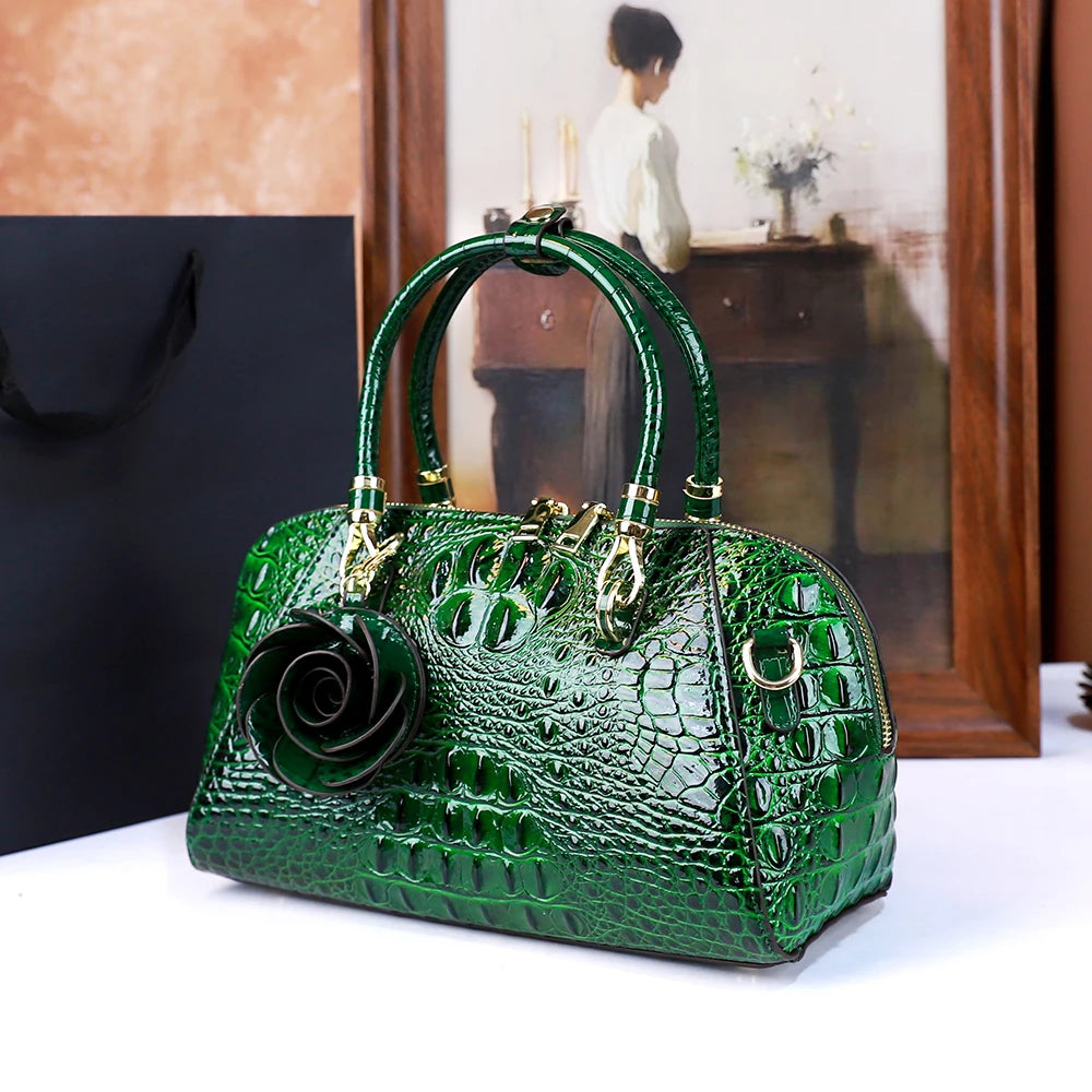 Crocodile Pattern High-End 2025 New Retro Fashion Handbag, Large-Capacity Texture, Single-Shoulder Crossbody Bag, Pillow Bag