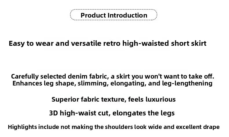 American Pure Desire Spicy Girl Design Elastic Denim Skirt Half-length Pleated Cake Skirt Short Commute High Elasticity
