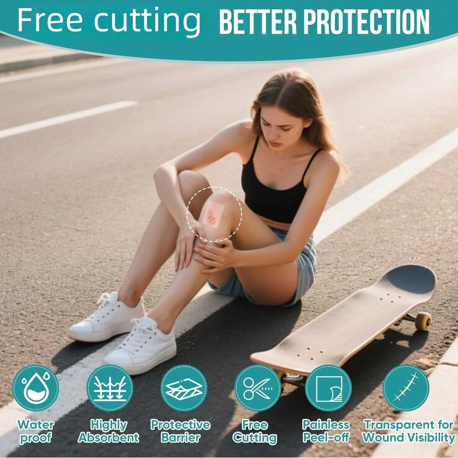 Pimple Patch Artificial Skin Wound Dressing Freely Cuttable Skin-Friendly Adhesive Keep Wound Clean 1 Roll Value Pack.