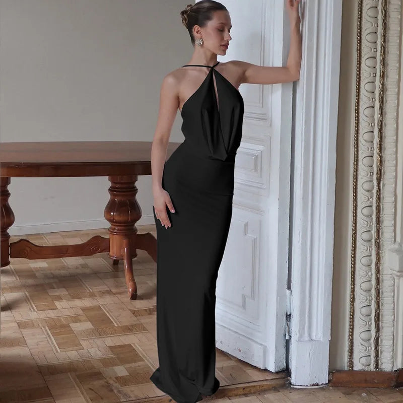 Women's Elegant Sleeveless Backless Maxi Dress
