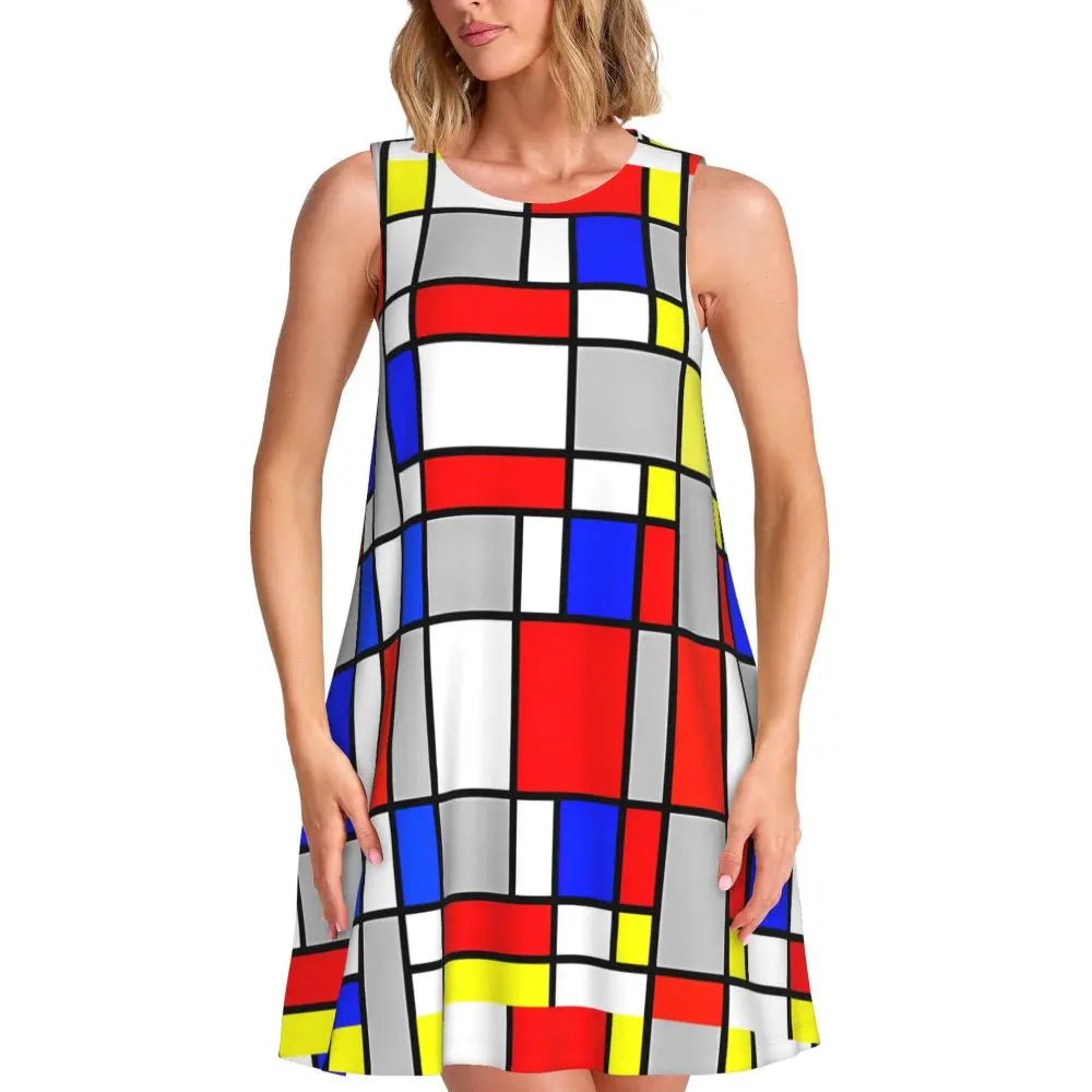 Music Note Colour Style Dress Boho Dresses Spring Aesthetic Oversized Tank Dress New Arrival Female Printed Vestido