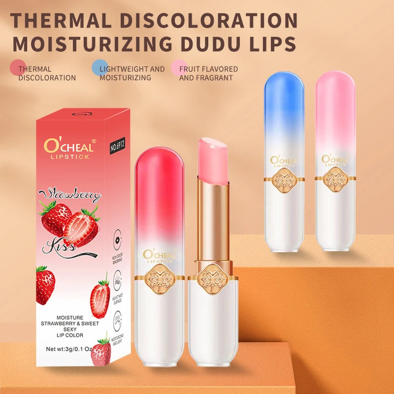 O'CHEAL Peach Color Changing Temperature Lip Balm - Moisturizing