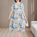 2026 New women summer print casual o-neck casual short Vestidos Vintage dresses summer thin dress