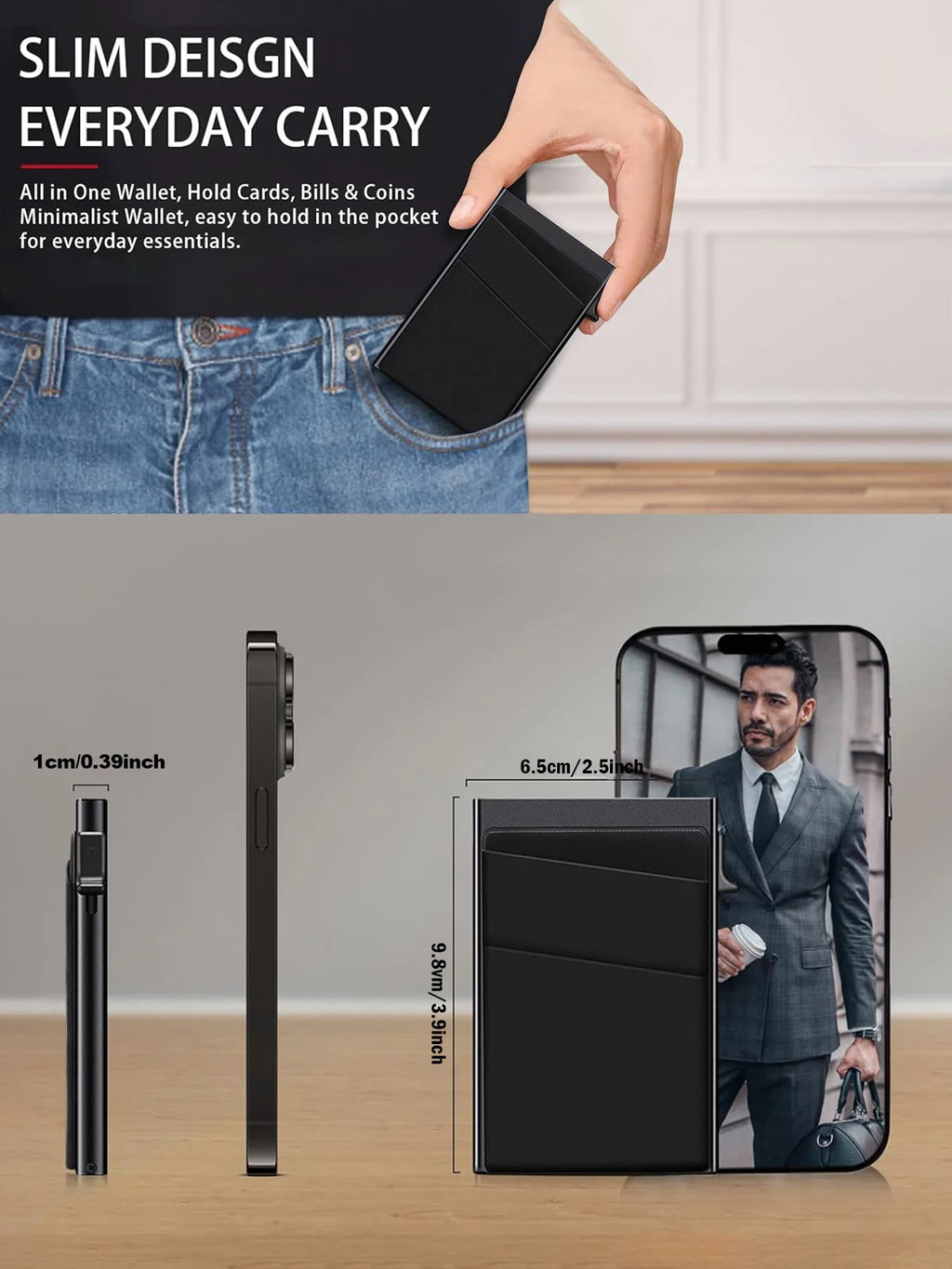 Anti-theft Cards Protectors Card Holder Minimalist Smart Wallet RFID Protection Aluminum Metal Box Cardholder Case Porte Carte