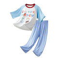 Teenage Boy Pajamas Summer Girl Short Sleeve Children's Clothing Sleepwear Silk Cotton Pyjamas Sets For Kids 4 8 9 12 13 14Years